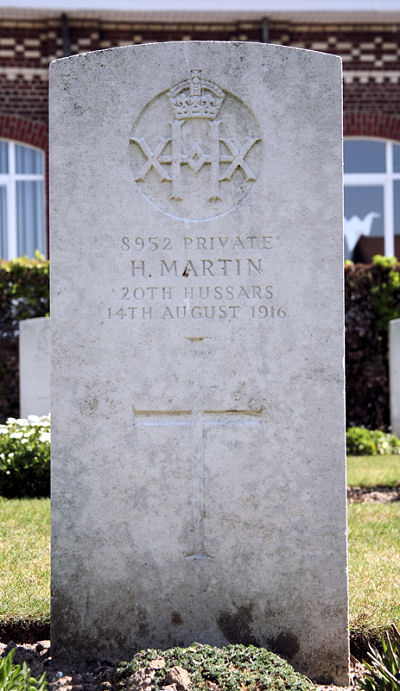 Henry's headstone in Loker Churchyard, Belgium