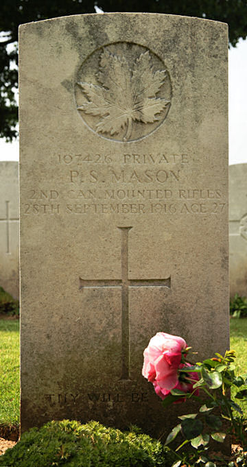 Percy's headstone in the Regina Trench Cemetery, Grandcourt Percy's headstone in the Regina Trench Cemetery, Grandcourt