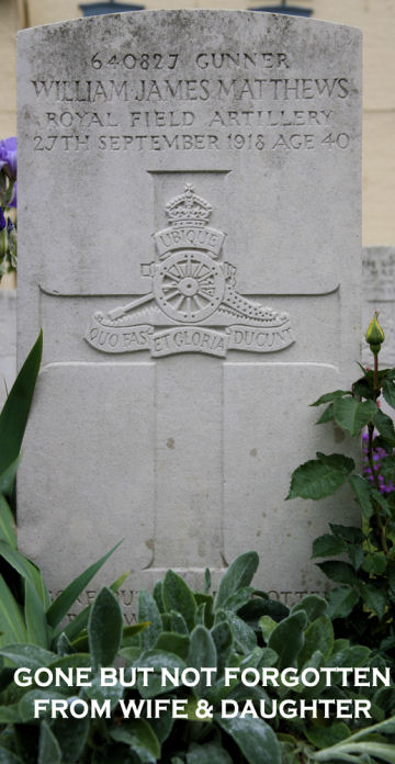 William's headstone in Windmill British Cemetery, Monchy-Le-Preux William's headstone in Windmill British Cemetery, Monchy-Le-Preux
