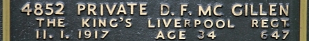 Daniel's inscription on the CWGC memorial Epsom. Daniel's inscription on the CWGC memorial Epsom.