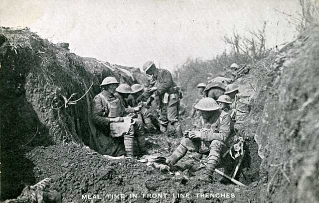 Meal time in front line trenches Meal time in front line trenches