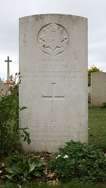 John's headstone in Pont-Du-Hem Military Cemetery, La Gorgue John's headstone in Pont-Du-Hem Military Cemetery, La Gorgue