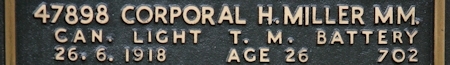 Hilton's inscription on the CWGC memorial Epsom. Hilton's inscription on the CWGC memorial Epsom.