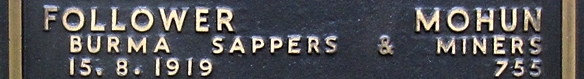 Mohun's inscription on the CWGC memorial Epsom. Mohun's inscription on the CWGC memorial Epsom.