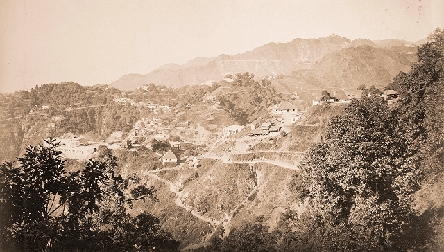 General view of Mussoorie and Landour 1860