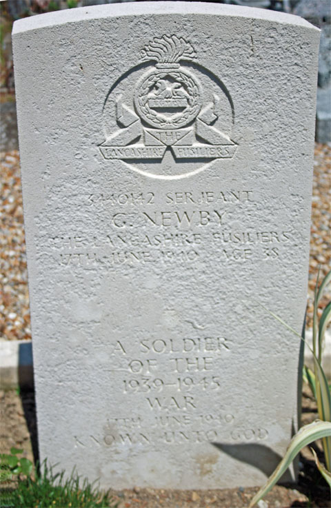 George's headstone in the Prefailles Communal Cemetery