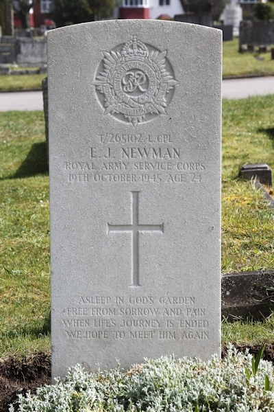 Ernest's headstone in Epsom Cemetery Ernest's headstone in Epsom Cemetery