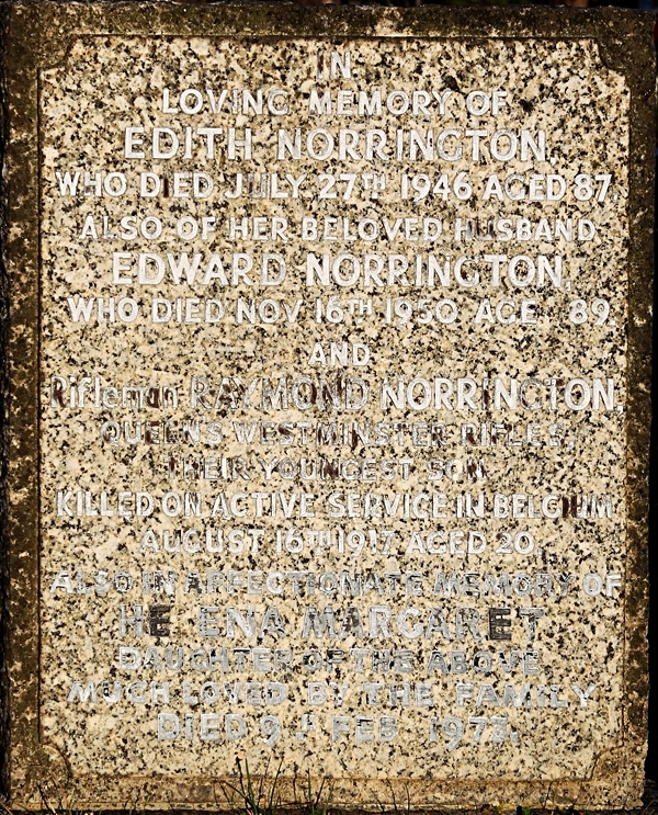 Norrington family gravestone