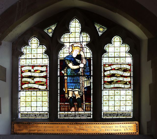 The stained glass window in Christ Church was erected by Francis' widow