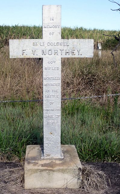 F V Northey's headstone in Gingindlovu cemetery