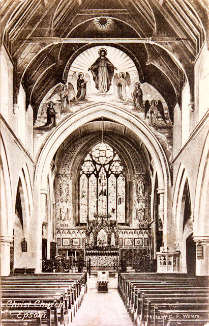 Postcard of Christ Church interior, circa 1903