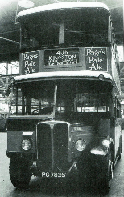 A 406 bus in garage c.1930s