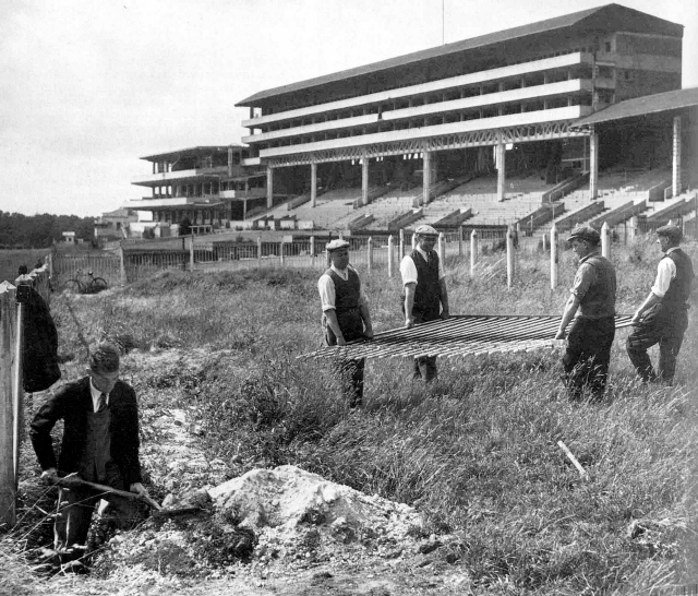 War Preparations at Grandstand War Preparations at Grandstand