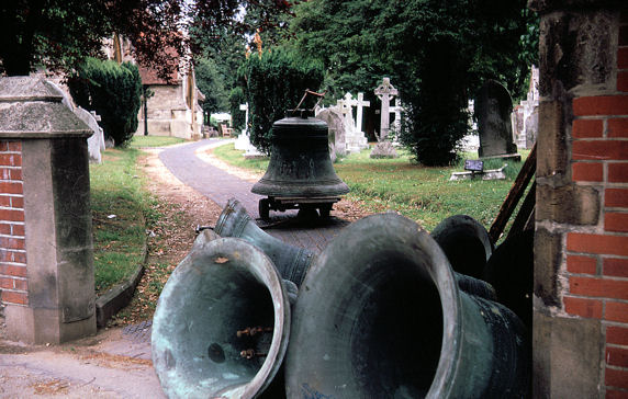 The Bells of St Mary the Virgin, Ewell when taken down for repair