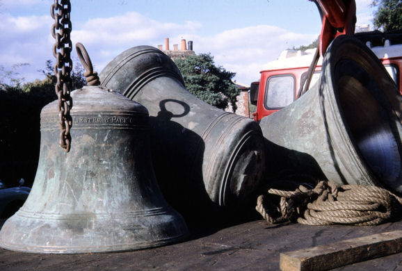 The Bells of St Mary the Virgin, Ewell when taken down for repair