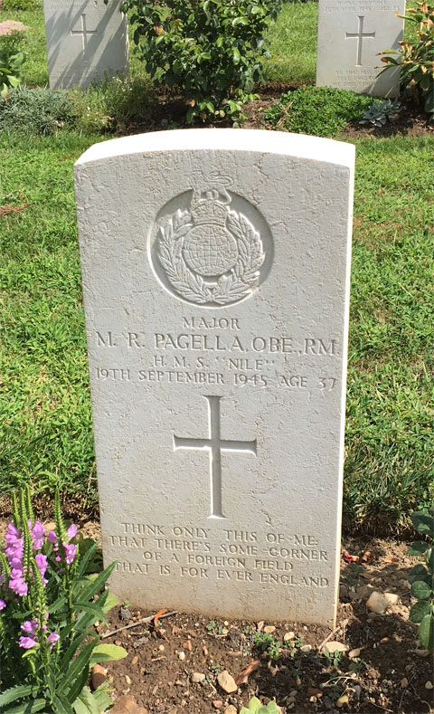 Maurice's headstone in the Milan War Cemetery