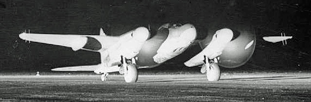 A Mosquito NF of 256 Squadron about to take off A Mosquito NF of 256 Squadron about to take off