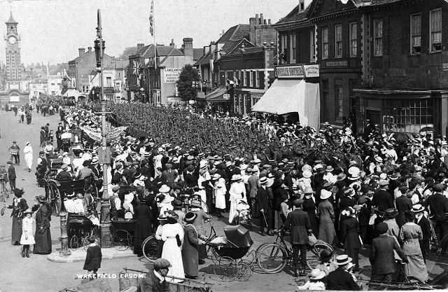 WW1 Soldiers marching through Epsom