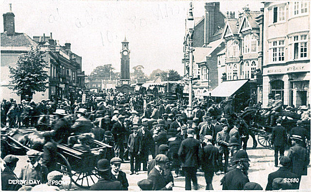 Epsom High Street on Derby Day