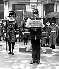 Reading the proclamation of the Death of George V