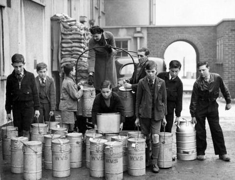 Boys moving school meals