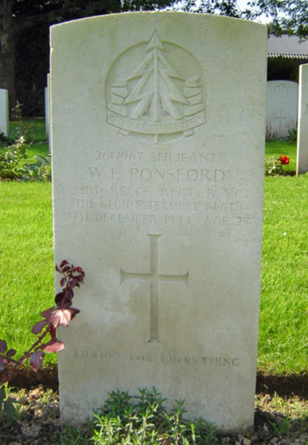 Wallace's headstone in the Brunssum War Cemetery Wallace's headstone in the Brunssum War Cemetery