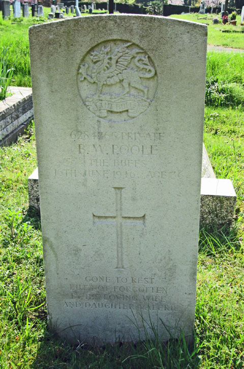 Basil's headstone in Epsom Cemetery Basil's headstone in Epsom Cemetery