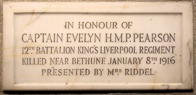Evelyn's plaque in the Union Jack Club, London Evelyn's plaque in the Union Jack Club, London