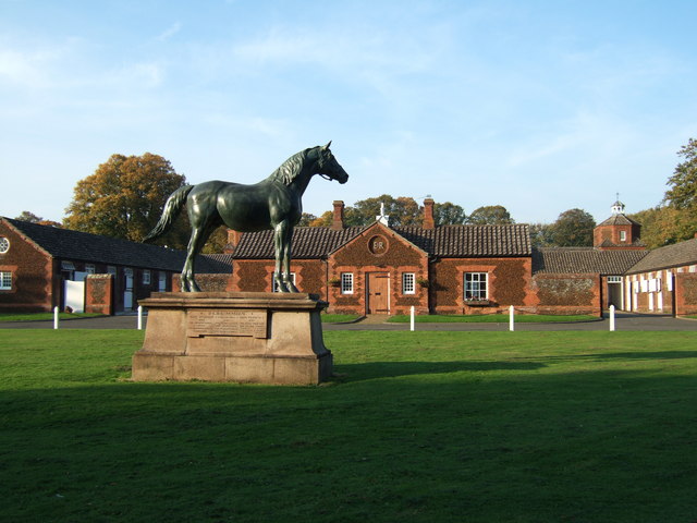 Statue of 'Persimmon' outside the royal stables at Sandringham