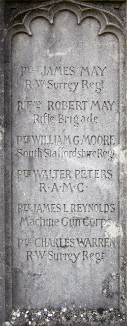 Walter's inscription on the Holmwood memorial Walter's inscription on the Holmwood memorial.