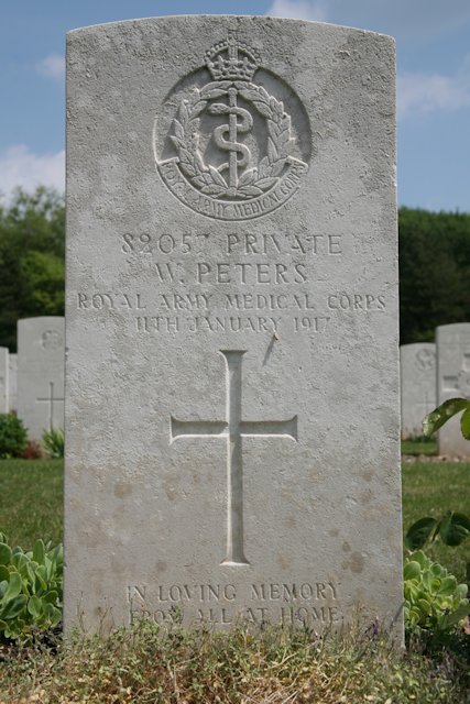 Walter's headstone in the Etaples Military Cemetery. Walter's headstone in the Etaples Military Cemetery.