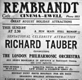 Advert for Richard Tauber and the London Philharmonic Orchestra