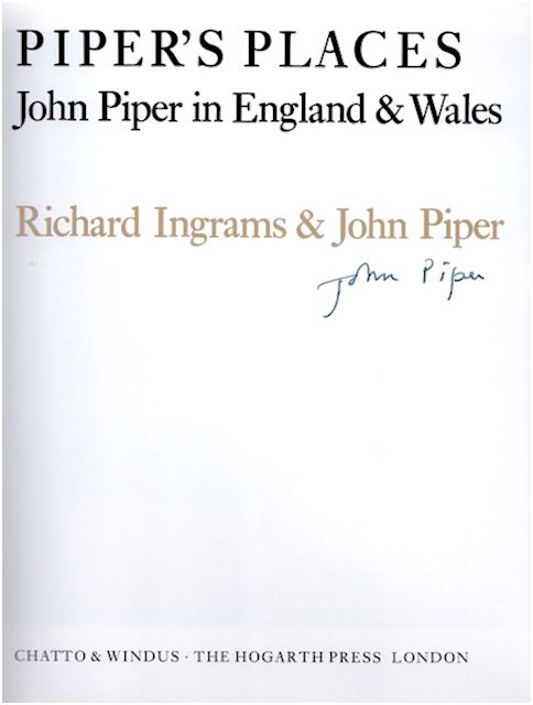 Autographed frontispiece of Piper's Places