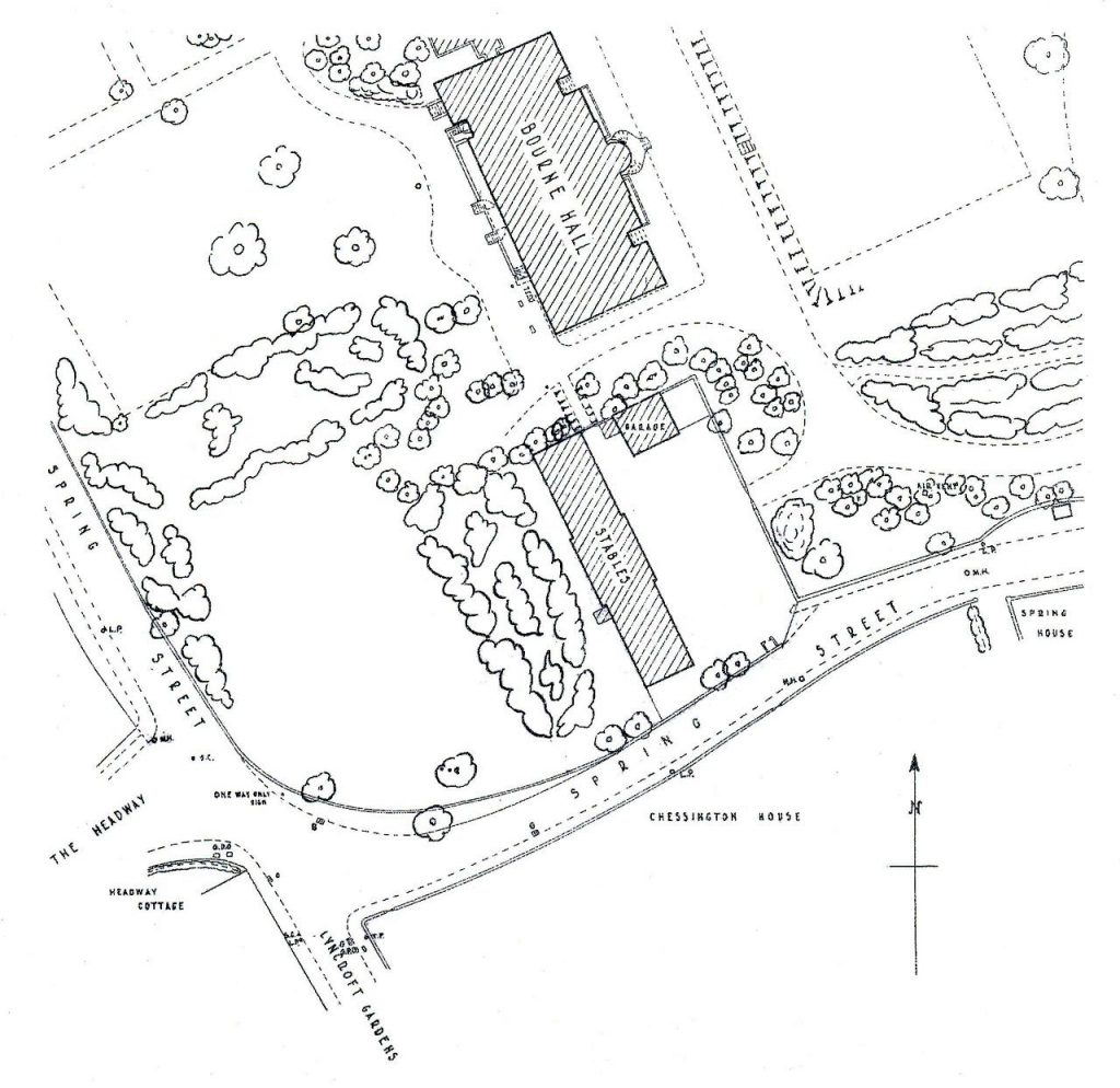 Map of Garbrand Hall and grounds - Image courtesy of Bourne Hall Museum Map of Garbrand Hall and grounds - Image courtesy of Bourne Hall Museum