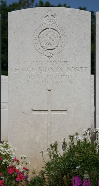 George's headstone in the Terlincthun British cemetery, Wimille George's headstone in the Terlincthun British cemetery, Wimille