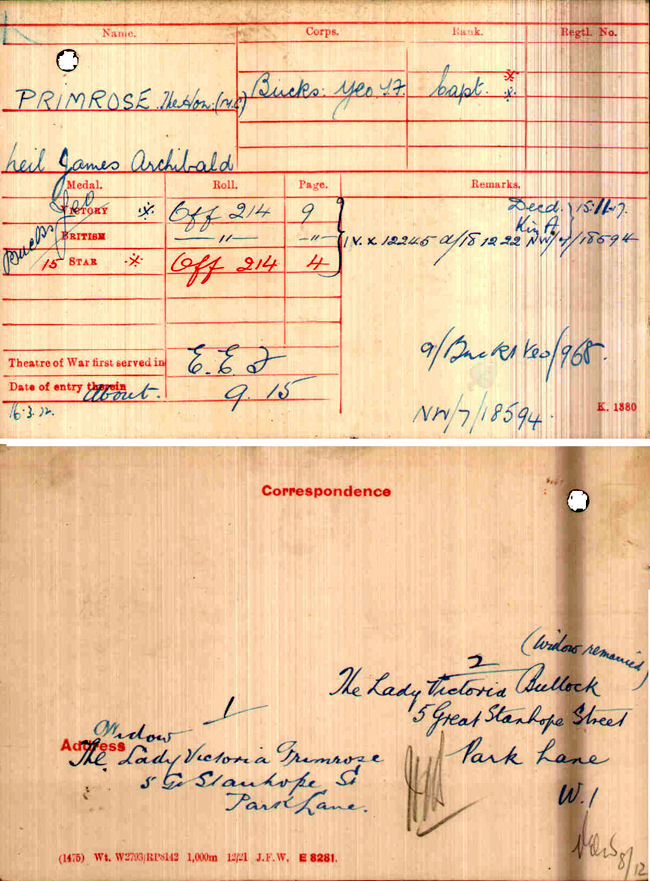 Neil's medal card