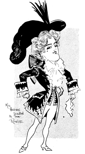 Queenie Leighton as Prince Charming in 'Cinderella' at Drury Lane