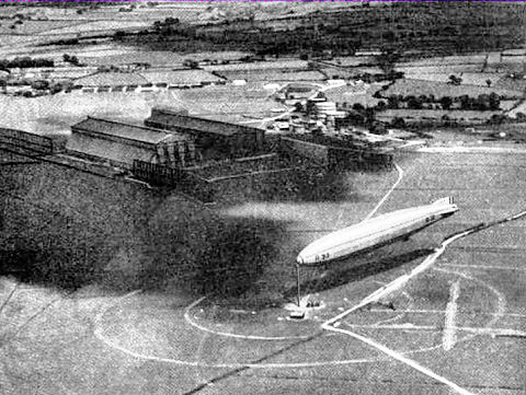 Airship R.33 tethered to a mooring mast 1921