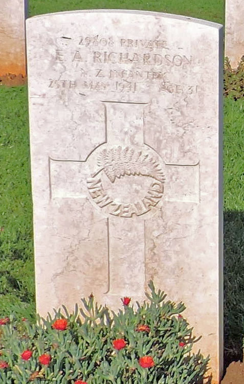 Edgar's headstone at Grave 6D4 in the Suda Bay War Cemetery, Crete Edgar's headstone at Grave 6D4 in the Suda Bay War Cemetery, Crete