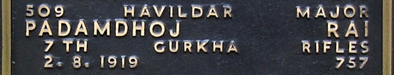 Padamdhoj's inscription on the CWGC memorial Epsom. Padamdhoj's inscription on the CWGC memorial Epsom.