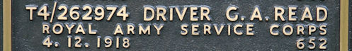 George's inscription on the CWGC memorial Epsom. George's inscription on the CWGC memorial Epsom.