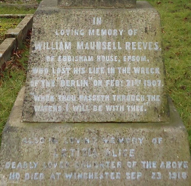 Letitia Alice Reeve and her father William Maunsell Reeve's grave Letitia Alice Reeve and her father William Maunsell Reeve's grave