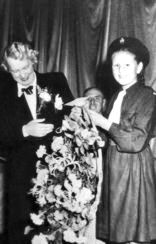 The occasion is not known but the lady is Mrs Long the Manageress