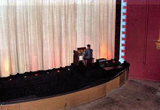 The stage with its organ