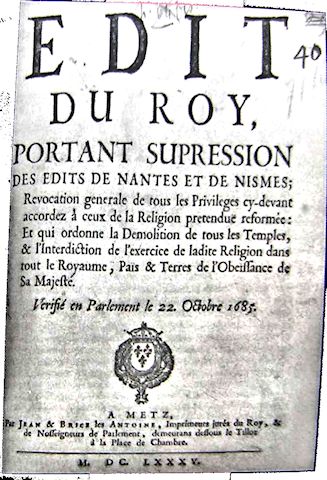 Revocation of the Edict of Nantes