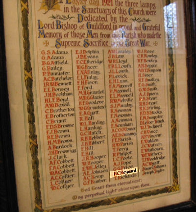 Henry is also named on the memorial in Holy Trinity Church, Guildford
