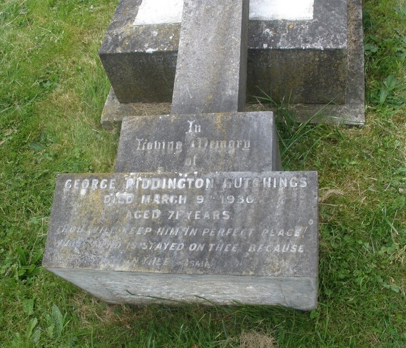 Grave of George Riddington Hutchings at St John the Evangelist, Merrow.