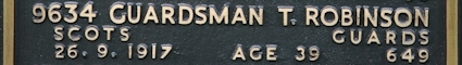 Thomas' inscription on the CWGC memorial Epsom. Thomas' inscription on the CWGC memorial Epsom.