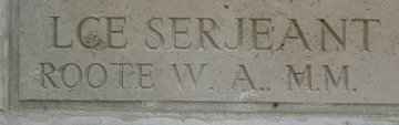 Lance Sargent William Arthur ROOTE MM inscription