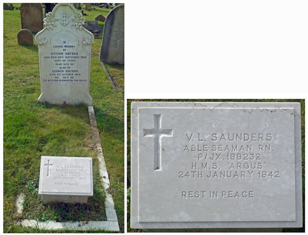 Victor's grave marker and his grandparents' headstone in Epsom Cemetery Victor's grave marker and his grandparents' headstone in Epsom Cemetery